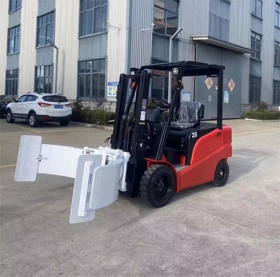 1.5ton 2ton 3000mm 4 Wheel Electric Forklift Truck With Paper Roll Clamp Adjustable rotation angle