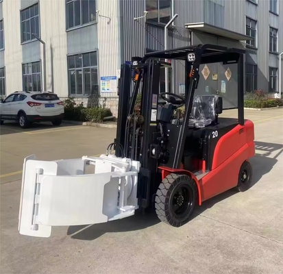1.5ton 2ton 3000mm 4 Wheel Electric Forklift Truck With Paper Roll Clamp Adjustable rotation angle