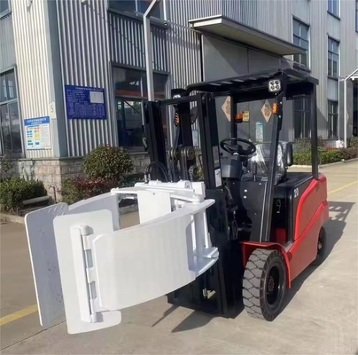 1.5ton 2ton 3000mm 4 Wheel Electric Forklift Truck With Paper Roll Clamp Adjustable rotation angle