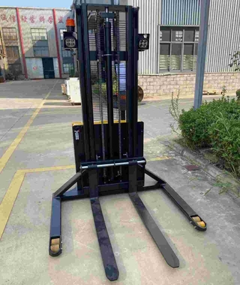 1.5ton 3meters Full Electric Walkie Stacker with Widen fixed leg and Forged fork for double-sided pallet