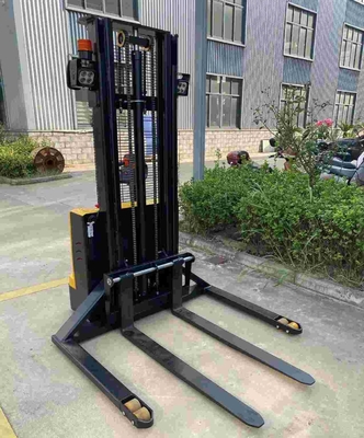 1.5ton 3meters Full Electric Walkie Stacker with Widen fixed leg and Forged fork for double-sided pallet