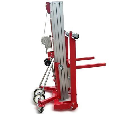 Outrigger Footprint 1.70*1.67 Human Hand Cranked Aluminum Alloy Lift With Platform Height Max 9m