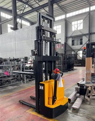 High Cost-Effective 1500kg 4500mm Full Walkie Electric Pallet Stacker with 24/80ah Battery and 1070mm Fork Length
