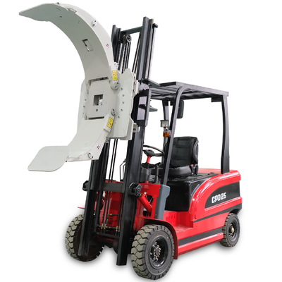 Load 2.5ton 2500kg 4-wheel electric forklift with clamp full electric big battery