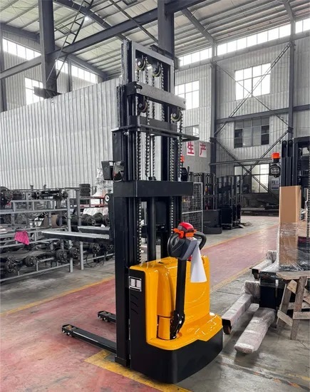 Electric Pallet Stacker with Customized Color Emergency Brakes and Speed Limiter for Safe Operation