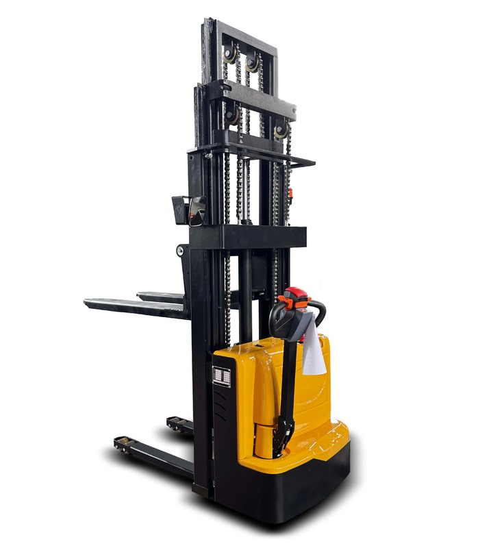 High Cost-Effective 1500kg 4500mm Full Walkie Electric Pallet Stacker with 24/80ah Battery and 1070mm Fork Length