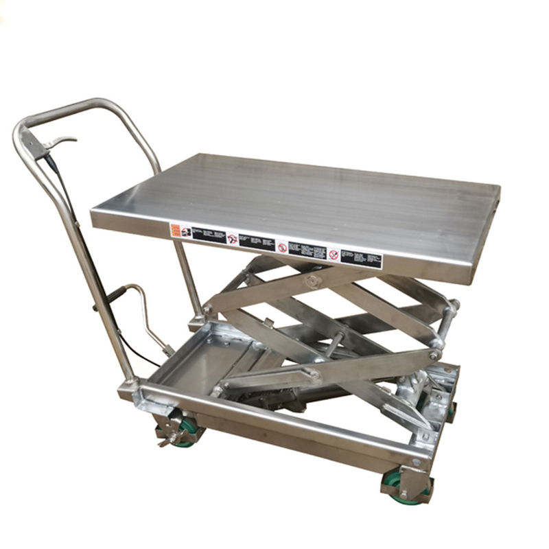 SS304 Foot Pump Hydraulic Scissor Lift Table