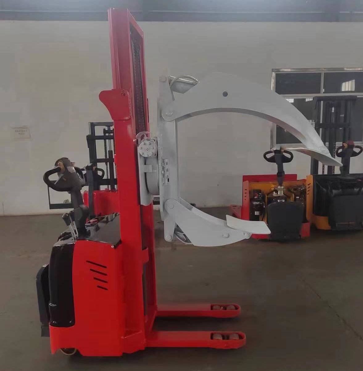 Electric Drive System Full Electric Roll Stacker With Leg For Holding Goods Rotating Raising And Placing