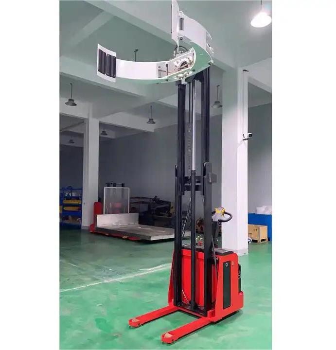 Electric Drive System Full Electric Roll Stacker With Leg For Holding Goods Rotating Raising And Placing