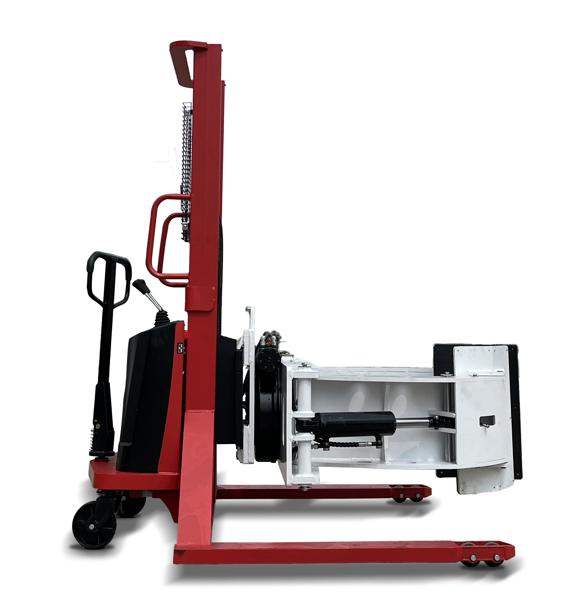 Cost Effective Semi Electric Roll Stacker Manual Push With Electric Lift For Efficient Paper Reel Handling