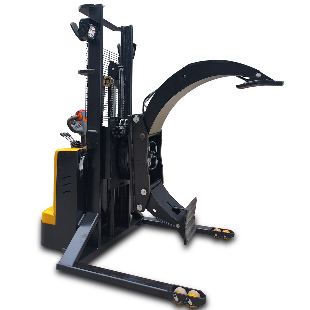 Heavy-Duty High-Performance Walkie Clamp Stacker-0.5T / 1T Loading Capacity,  Pedestrian Electric Clamp Stacker for Warehouse